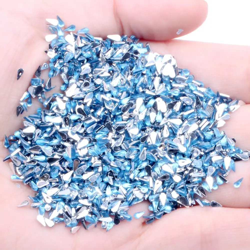 14 aquamarine 2*4 мм капли воды 5 г 1200 шт Акриловые стразы с плоской задней частью дизайн ногтей DIY ремесла Изготовление ювелирных изделий ноутбук Свадебные платья украшения - Цвет: 14 aquamarine