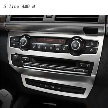 

For BMW X5 X6 E70 E71 Interior Trim Air conditioning CD Control Panel Car Styling Stickers Covers decoration auto accessories