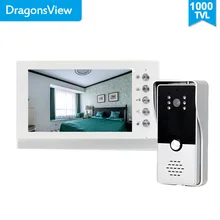 Dragonsview 7 Polegada vídeo porta telefone campainha intercom sistema com câmera 1000tvl desbloquear falar à prova dwaterproof água