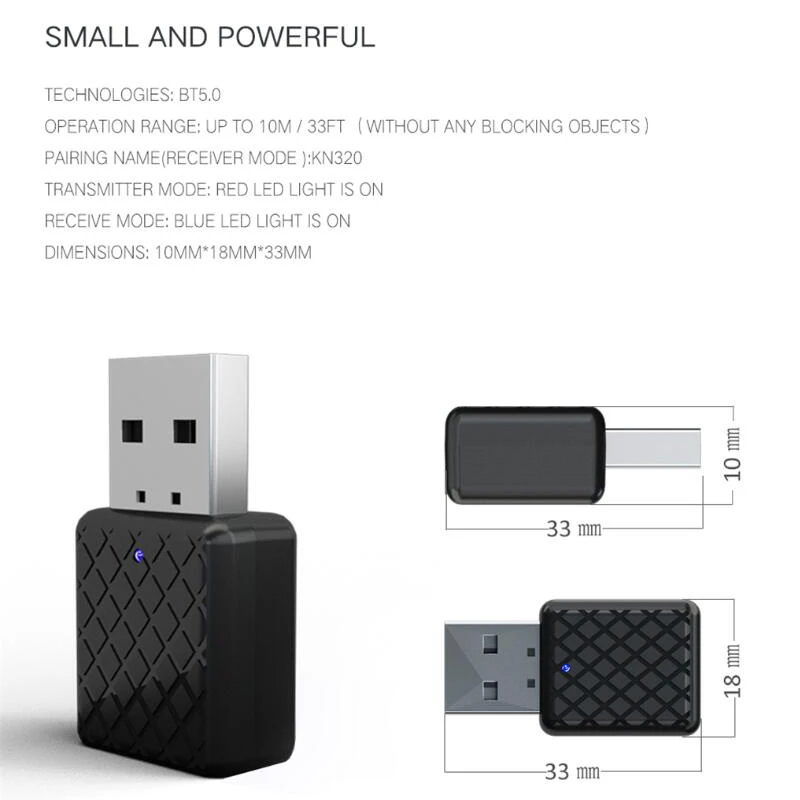 Беспроводной bluetooth-передатчик аудио bluetooth-приемник USB 5,0 Bluetooth адаптер для телефона ПК стерео аудио музыкальный адаптер A2DP