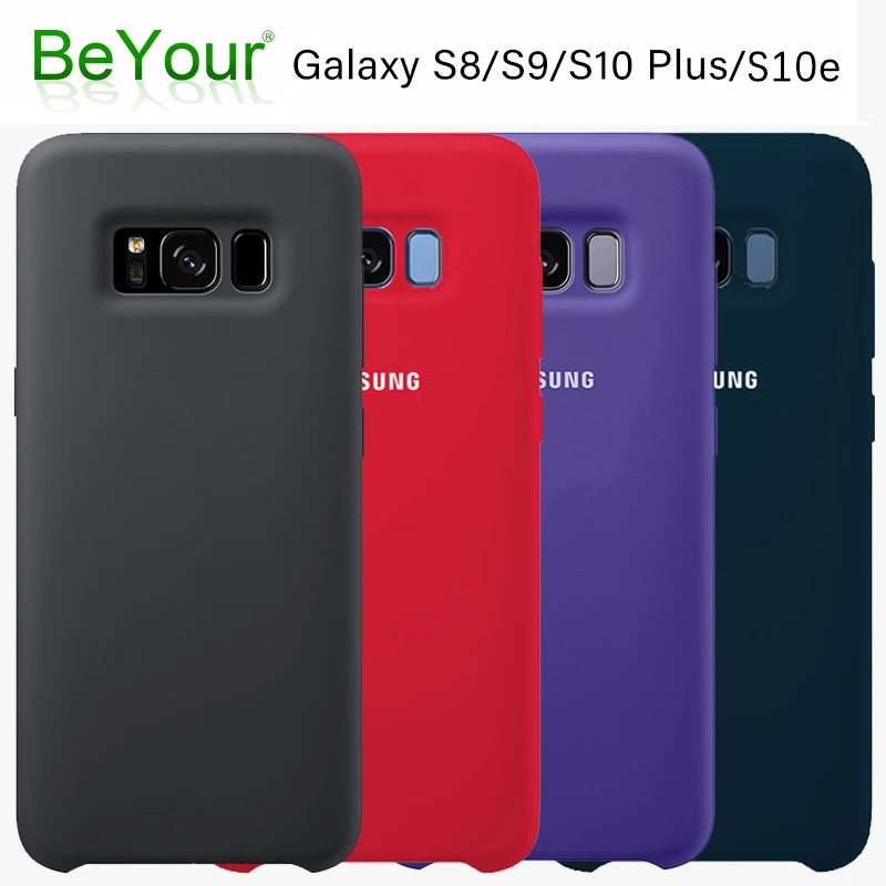 

For Samsung S8 Case Original Official Silicone Soft Phone Back Cover For Samsung Galaxy S9 S10 Plus S10e Note 8 9 Cases Fundas