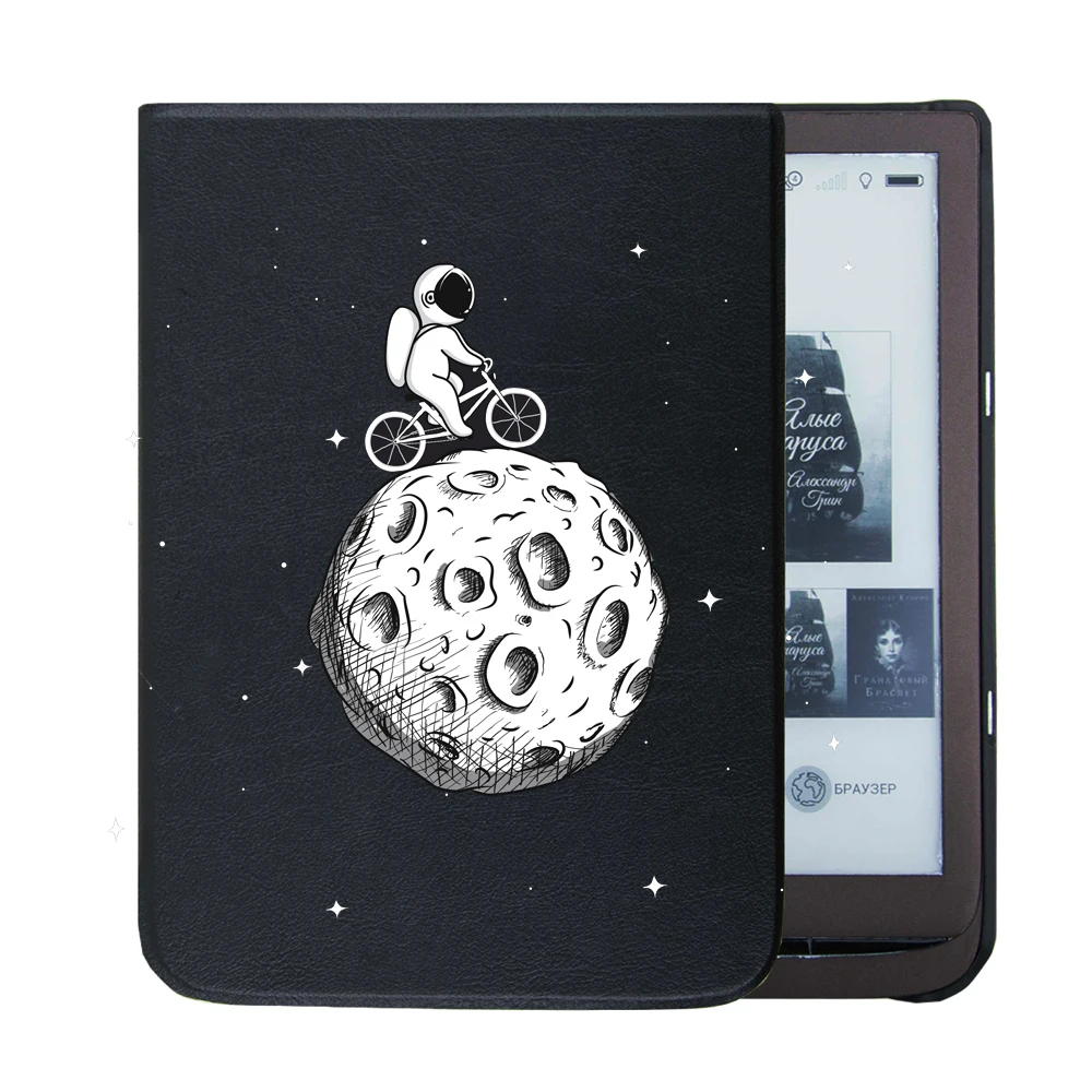 Чехол для PocketBook InkPad 3 740 PB740 7,8 дюймов pu кожаный чехол-книжка с принтом+ Защитная пленка для экрана