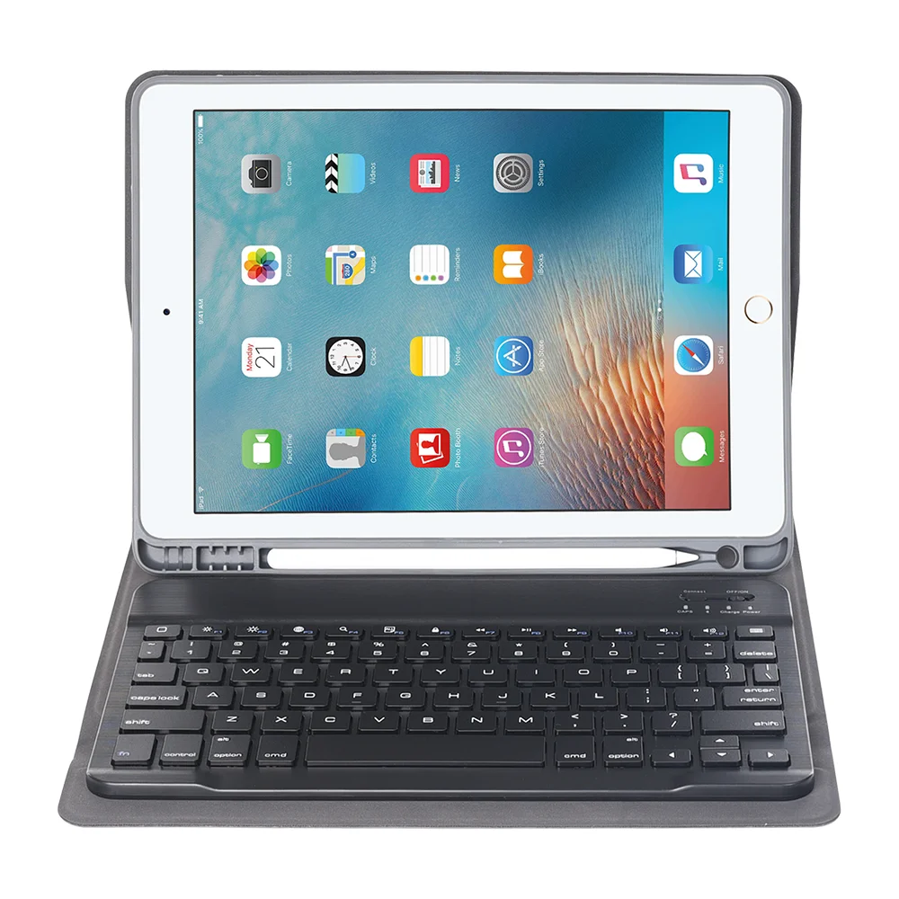 

For ipad 10.5/air 3 2019 bluetooth keyboard,connect bluetooth can use, 7 colour backlit,splitting the keyboard,including protect