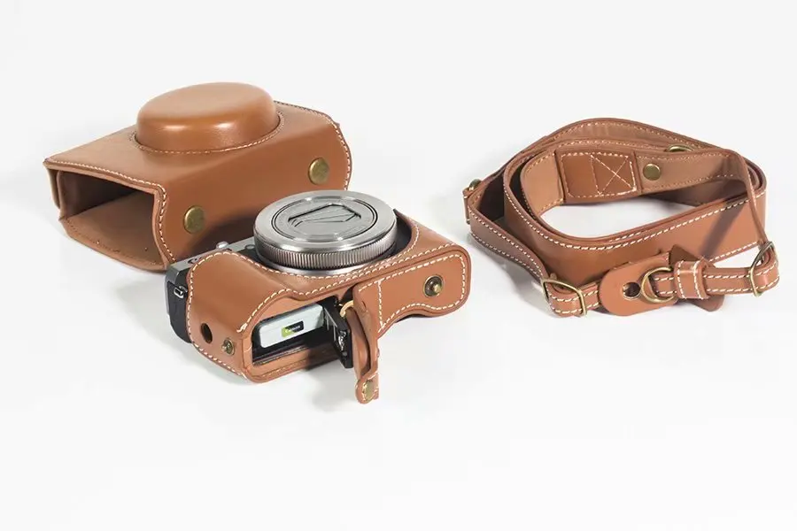 Роскошный PU кожаный чехол для камеры Сумка для Canon Powershot G7X III G7X Mark 3 чехол с ремешком открытый дизайн батареи