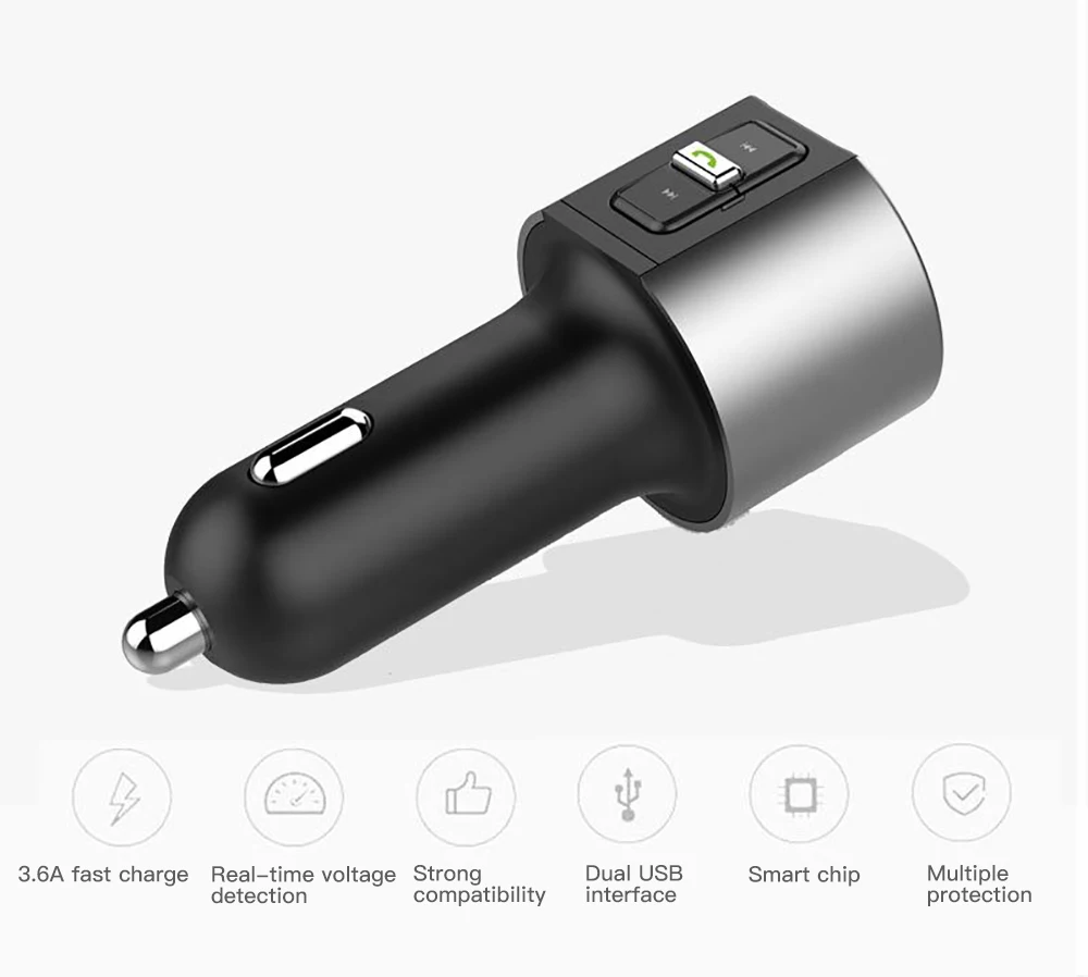 Автомобильный комплект громкой связи Bluetooth fm-передатчик bluetooth адаптер для автомобиля MP3 модулятор Автомобильный прикуриватель Зажигалка двойной USB