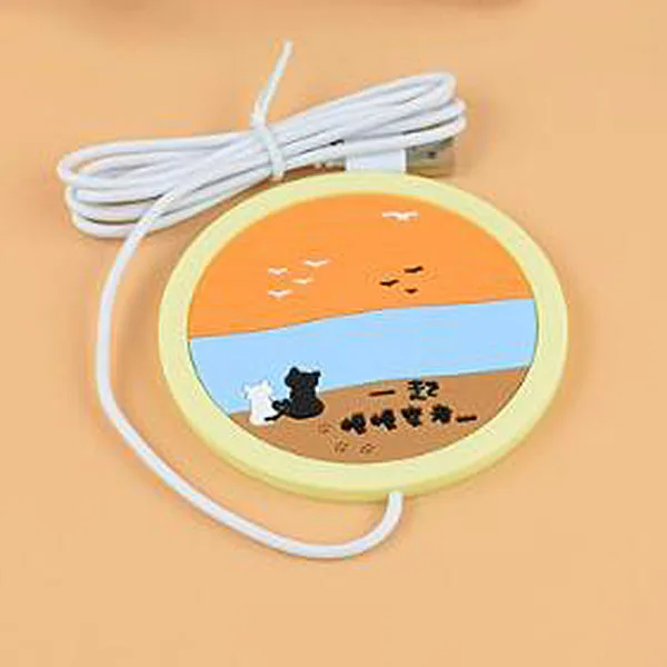 4 Мультяшные USB грелки гаджеты силиконовые Usb подстаканник подогреватель теплый поднос подстаканник коврик - Цвет: 4
