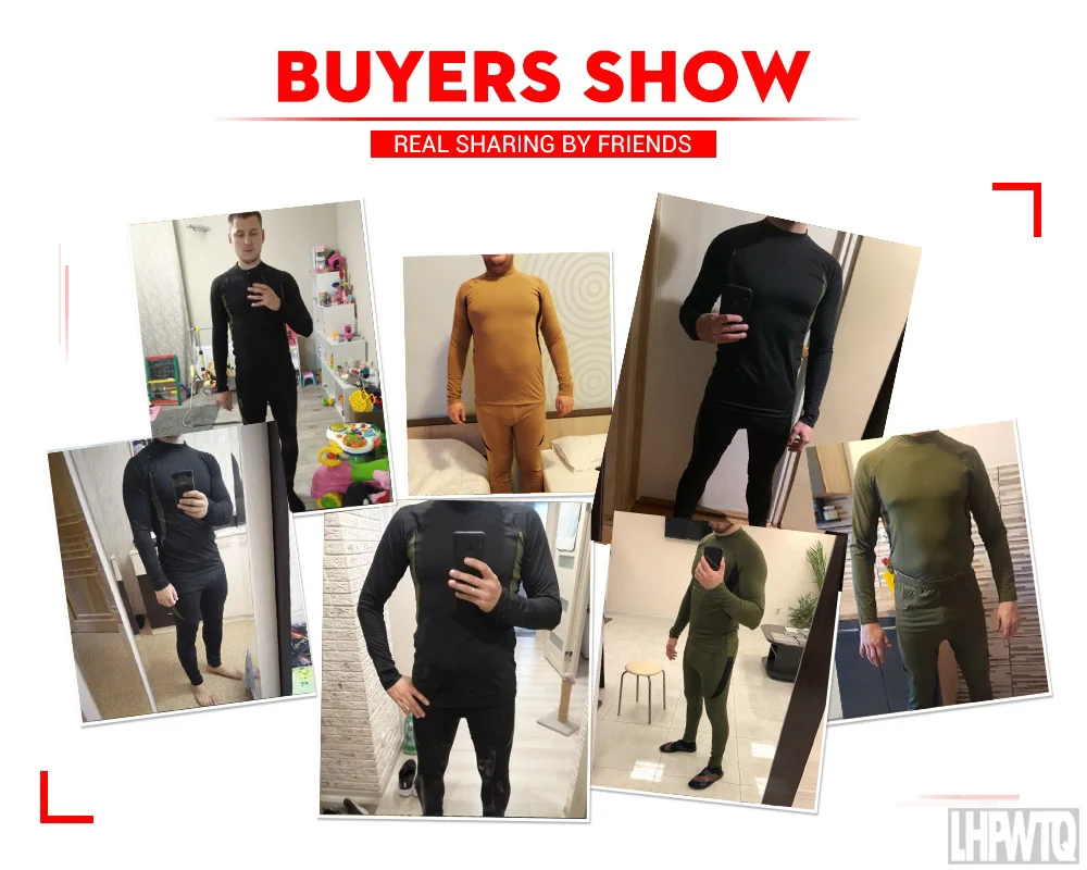 Brand Men's Compression Skin Thermal Underwear Men's Sports Basic Hot Long Underwear Set Thick wool Tights Underwear Warm 6