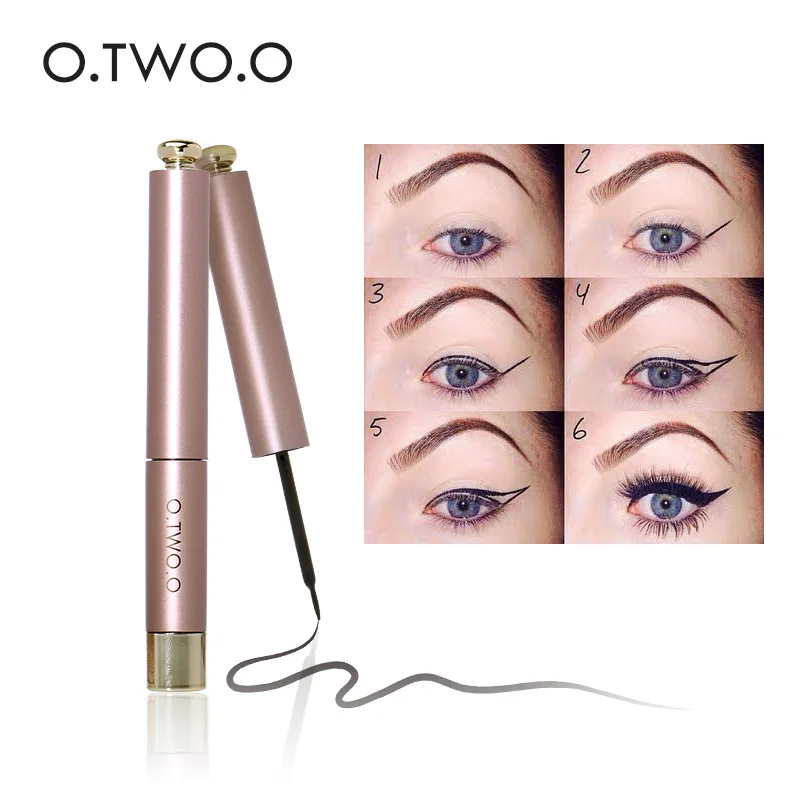 

Professional Liquid Eyeliner Rose Gold Eyeliner Sweat-Resistantnot Blooming Eyeliner Waterproof Makeup Cosmetic Tool Pen Black