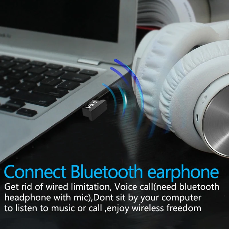 Bluetooth адаптер 5,0 USB компьютер Бесплатный привод Bluetooth аудио приемник ключ Музыкальный Аудио приемник передатчик для Windows