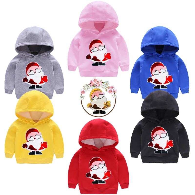 Kids Christmas Clothes Boys Girls Hoodies Teens Winter Hooded Sweatshirt For Boys Kids Clothes Long Sleeve Pullover Tops