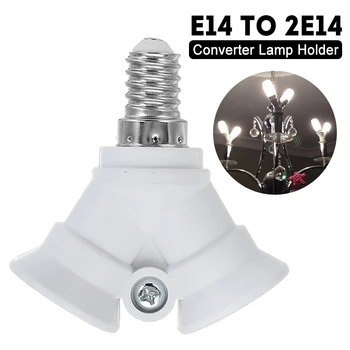 

AC100-230V E14 To 2 E14 Bulb Lamp Base Holder Converter Socket Adapter Splitter Converter Socket for Home Light