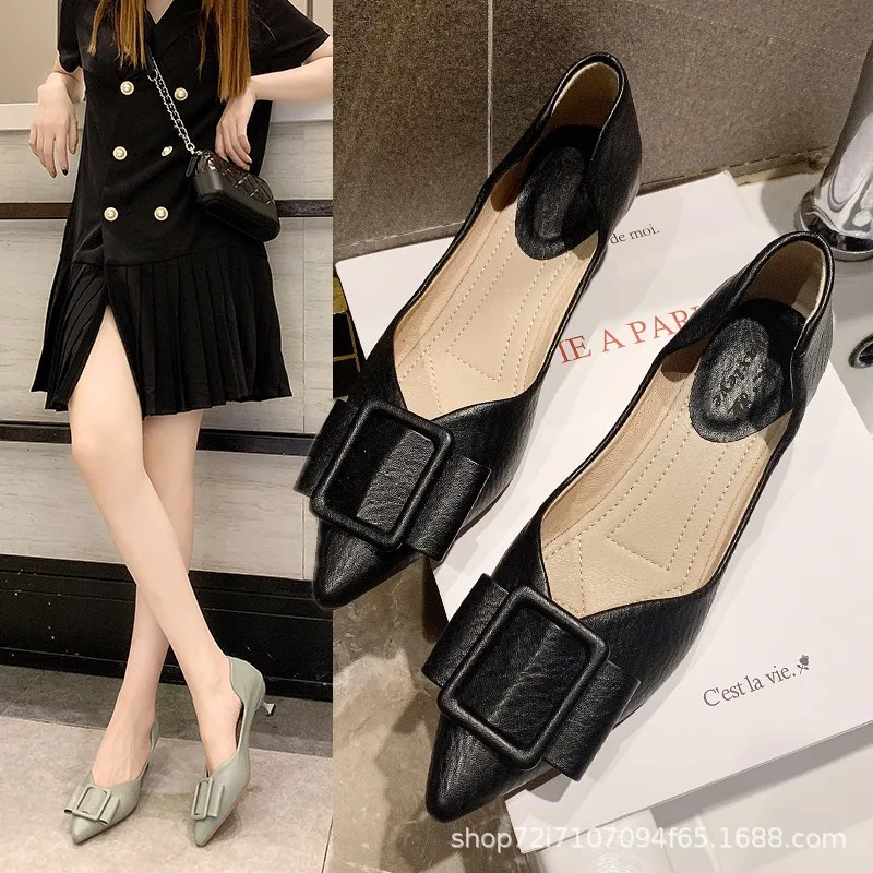 

French High Heel Shoes Women's Thin Heeled 2019 Autumn New Style Versatile Pointed-Toe Fairy Cat with 5cm Shallow Mouth Single S