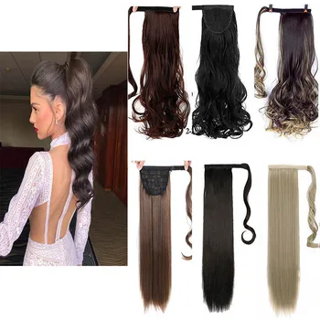 

DIANQI ondulado rabo de cavalo sintético mulher garra no rabo de cavalo clip em extensões de cabelo ondulado estilo pônei cauda