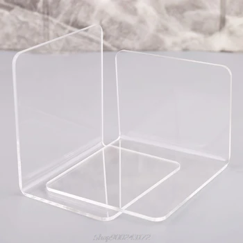 

2Pcs Clear Acrylic Bookends L-shaped Desk Organizer Desktop Book Holder School Stationery Office Accessories Jy21 20 Dropship