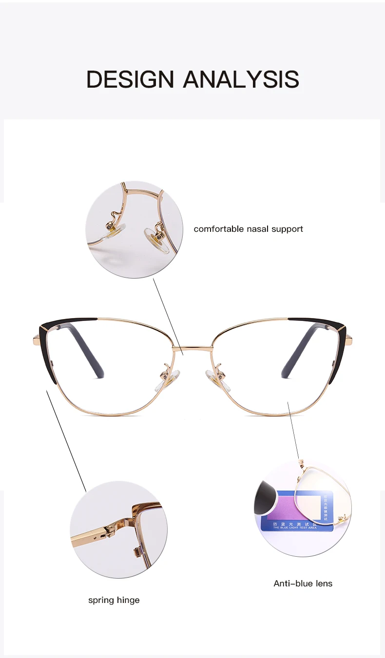 blue blocker sunglasses Cat Eye Optical Glasses Frame Women Anti Blue Light Eyeglasses Frame Ladies Clear Computer Spectacles Frame blue light lenses