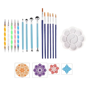 

20pcs Coloring Drawing DIY Crafts Dotting Painting Tools Handwork Beginner Embossing Stylus Manicure Rocks Mandala Stencil Art