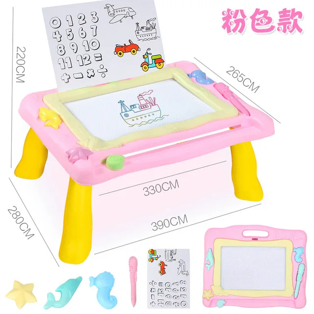 pink sketchpad table Магнитная доска для рисования эскиз коврик каракули письмо живопись граффити искусство обучения детей раннего образования головоломки игрушки для детей - Цвет: pink sketchpad table
