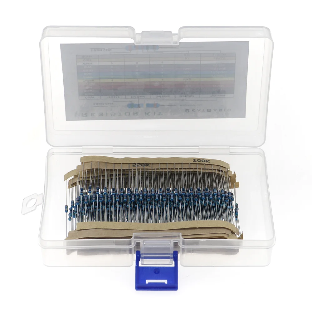 1/4W Metal Film Resistor Assorted Kit 600pcs 30 value x 20pcs 1% 0.25W Electronic Component Package electronic components resistor assortment