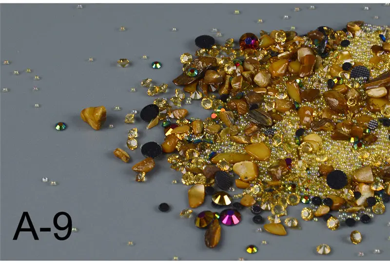 10 Colors Irregular Stone Nails Beads 10g Fairy Sea Beach Mineral Rhinestones Manicure 3D Nail Art Decoration Accessories
