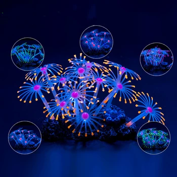 1 sztuk silikonowe świecące sztuczne ryby zbiornik akwarium koralowe rośliny Ornament podwodne zwierzęta wystrój wodne artykuły dla zwierząt Drop Ship tanie i dobre opinie CN (pochodzenie) Q23Q03 Ozdoby z koralami Silicone fish As show Hight 7 cm 1 * Fish Tank Coral Glowing Artificial Plant