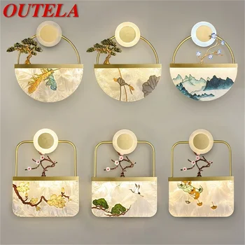 OUTELA Creative Pattern Wall Sconces Lights Contemporary LED Brass Lamps Fixtures for Home Bedside 1