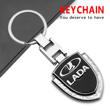 

3D Creative Fashion for LADA Trapezoidal Car Styling Logo Brand Keychain Key Chain Key Rings Metal Auto decoration Accessories