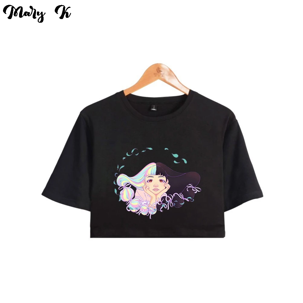 Laurent Karila épouse Mélanie T Shirt col rond pour femme, haut court et surdimensionné, nombril, Melanie  Martinez, K 12 | AliExpress