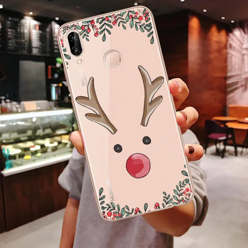 TPU Чехол для девушек для huawei P30 Lite P30 Pro P20 Lite P20Pro mate 10 20Pro P10 Lite mate 20 Lite новогодний чехол с Санта-Клаусом - Цвет: TPU