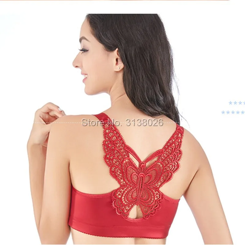 E Cup Ladies Big Size 3/4 Cup front clip Bra Black Bralette Deep V Women's Bras calcinha Large Cup factory dropshipping