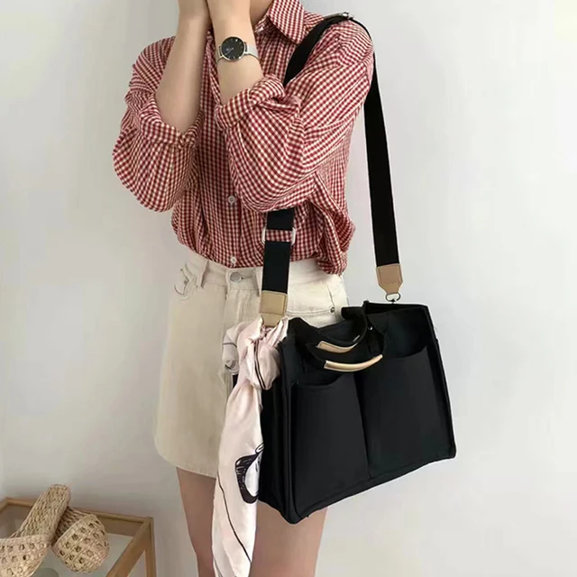 Women Handbag Korean School Simple Solid Color Casual Canvas Messenger Shoulder Bag Hot Sale Student Large Capacity Pocket Bags 4