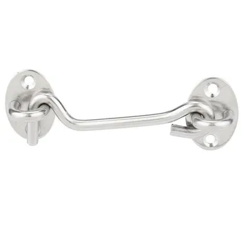 

8sizes Stainless Steel Crescent Window Lock With Safety Switch Cabin Hook Door Eye Latch Silent Catch Holder With Screws 1PC