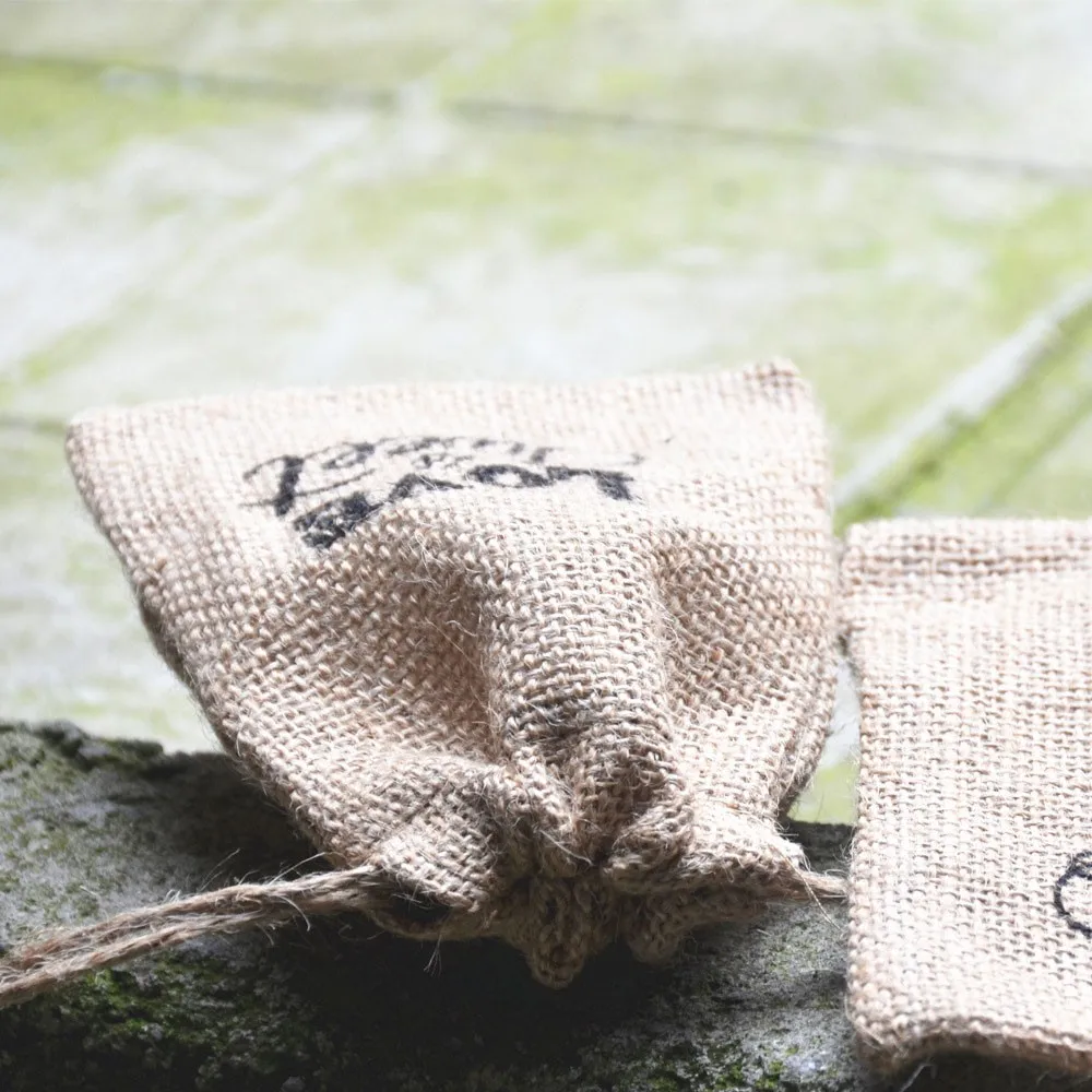 

5pcs/set Vintage Natural Linen Sack Pocket Retro Coffee Bean Burlap Candy Bag for Wedding Celebrate Party Gift Storage Bag