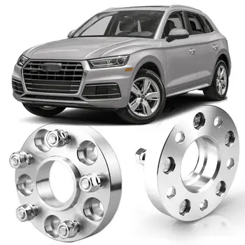 

2pcs 1" Wheel Spacers Centric Hub Adapters 5x4.4 66.6mm 14x1.5 Stud For Audi Q5