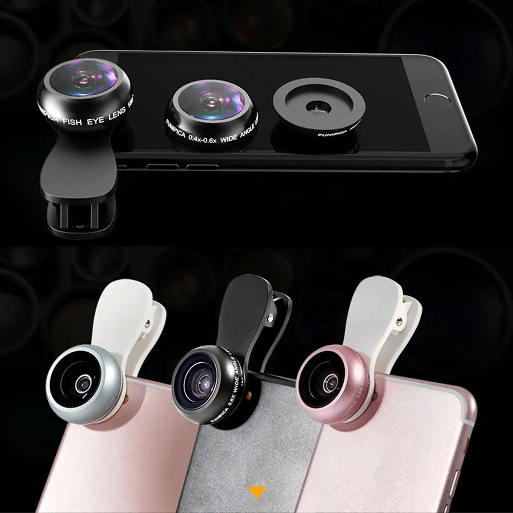 

2 Functions Mobile Phone Lens 0.6X Wide Angle Len & 15X Macro HD Camera Lens Universal for All Phone