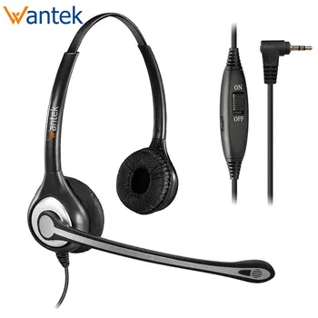 

Wantek Telephone Headset 2.5mm Jack, Noise Cancelling Mic+Volume Mute Controls Phone Headset for Panasonic Cordless Dect Phones