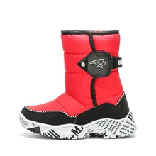 Теплые зимние ботинки для мальчиков и девочек Нескользящая удобная детская зимняя обувь с плюшевой подкладкой на застежке-липучке, размеры 31-39, CN