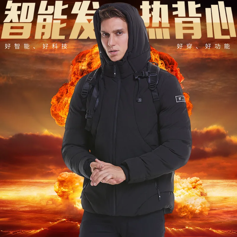 BES912-Black New Motorcycle Jacket Men Autumn Winter USB Infrared Heating Jacket Moto warm Jacket Thermal Motorbike Riding Jacket Hooded - Цвет: BES912-Black
