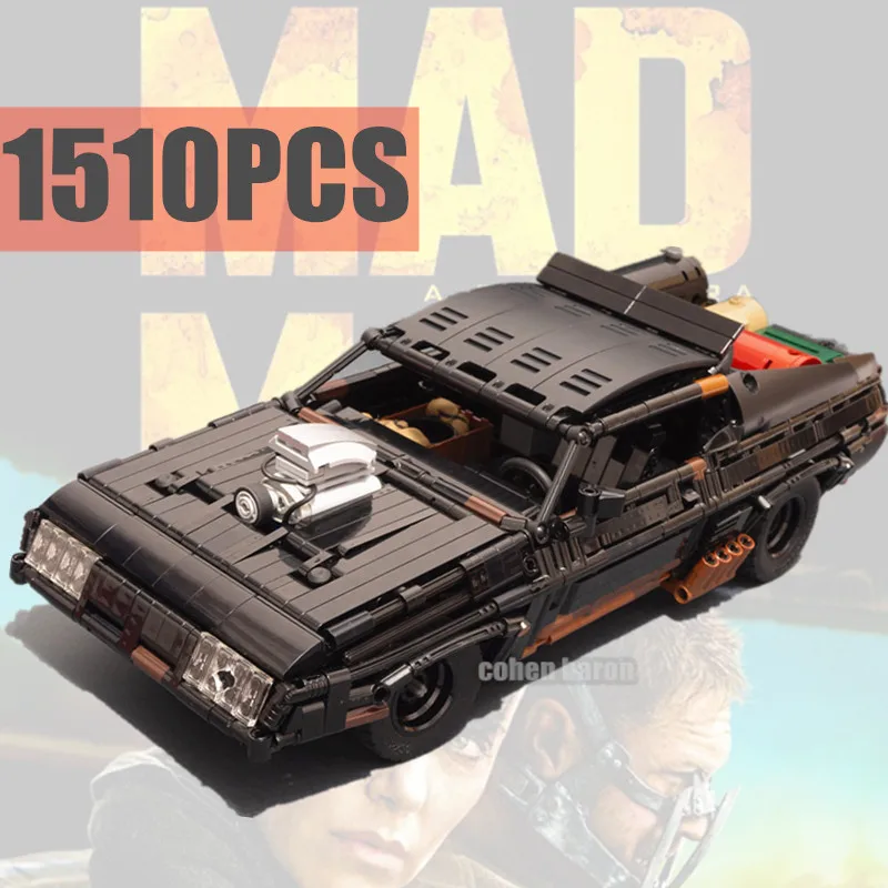 New 1510PCS Movie Series Mad Black Interceptor Max Muscle Car Supercar MOC-35846 Technical Building Blocks Bricks Toy Kid Gift | Игрушки и