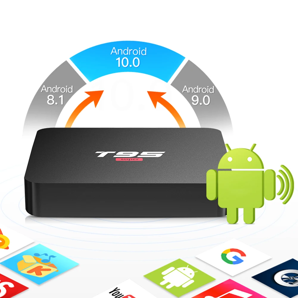 T95 Max Android tv Box 2+ 16G Smart tv Box четырехъядерный 6K T95 HDR 2,4 GHz Черный Wifi плеер приставка ресивер для Smart tv