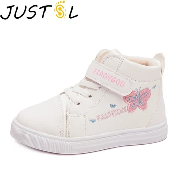 

Chidren High-top Fashion Sneakers New Wild Winter Plus Cotton Plus Velvet Kids Cotton Boots Girls Teenage Cute Martin Boots