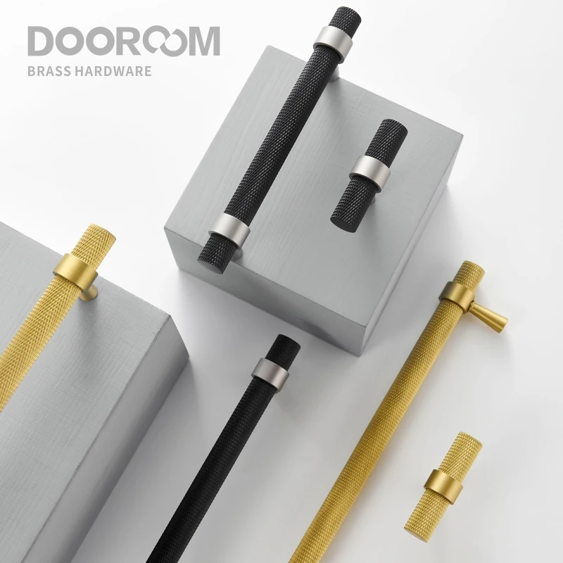 Dooroom латунные вязанные мебельные ручки современный матовый черный латунный