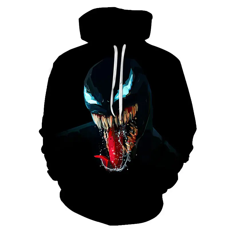 

Best selling new popular movie venom 3D printing hoodie men's and women's hooded sweatshirt hip hop pullover pocket S-6XL