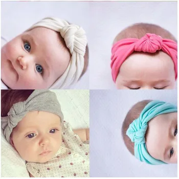 

Kavkas Baby Girl Headband Bow Solid Cute Hairband Turban Knot Kids Turbans Accessoire Faixa Cabelo Para Bebes Headband Baby Girl