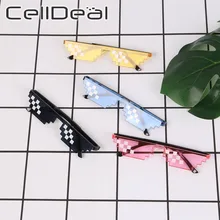 CellDeal-lunettes de soleil Vintage pour hommes et femmes, monture 8 bits à codage Pixel de poupon, mosaïque, tendance, Cool, Super fête, drôle