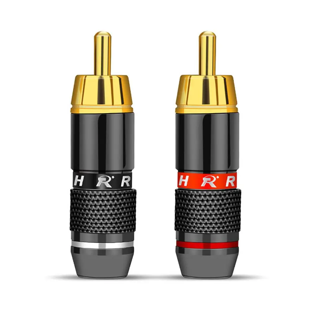 2 шт. Штекерный разъем RCA адаптер для видео/аудио hi-fi поддержка кабеля 6 мм черный