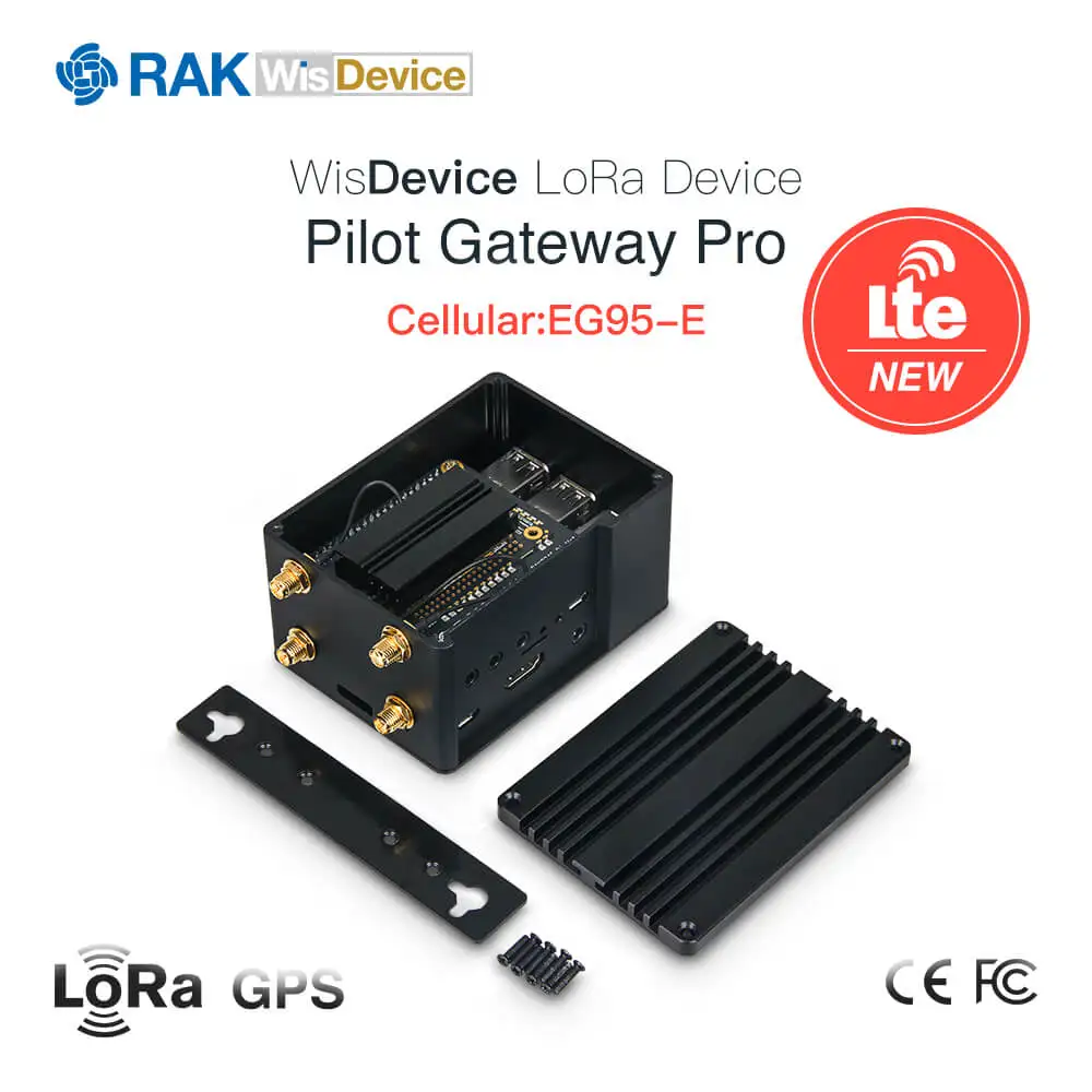 RAK7243 Pilot Gateway Pro 4G LoRa EG95-E RAK831 обновление, для PoC Raspberry Pi 3B+, RAK2245 Pi шляпа, RAK2013 сотовая Pi шляпа - Color: LoRa-4G AS923