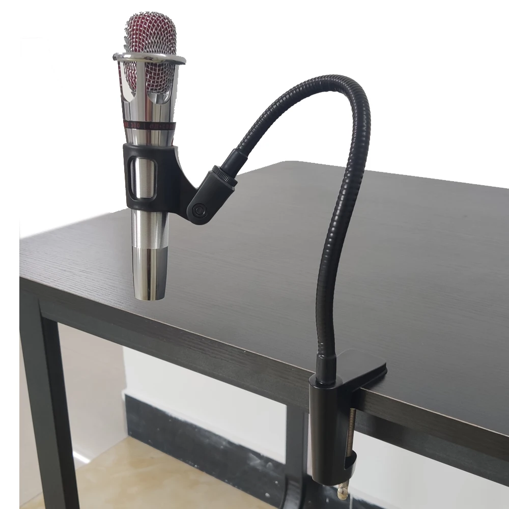 Flexível do Microfone do Gooseneck com Braçadeira de Mesa para o Equipamento de Transmissão ao Vivo do Estúdio da Radiodifusão Suporte Transmissão Vivo do Estúdio da Radiodifusão de ao - Image 5