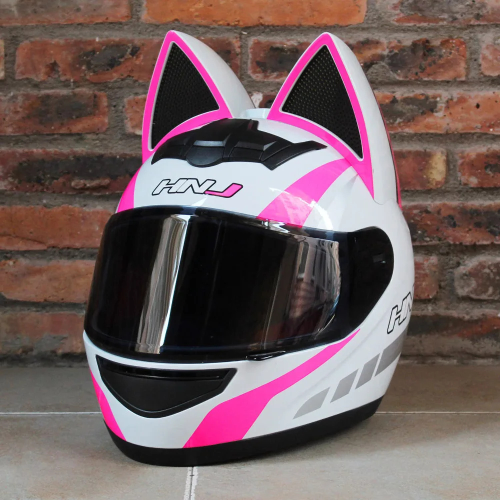 Wanita Sepeda Motor Helm Full Face Motocross Helm Telinga Kucing Casco Moto  Sepeda Motor Sepeda Motor Naik Capacete Casque Moto Helm - AliExpress Mobil  \u0026 Sepeda Motor