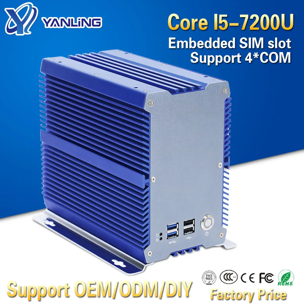 Высококачественный промышленный мини-ПК Yanling, Intel kaby lake core i5 7200u DDR4 ОЗУ, двойная lan nvidia, встроенный компьютер без вентилятора с PCI Высококачественный промышленный мини-ПК Yanling, Intel kaby lake core i5 7200u DDR4 ОЗУ, двойная lan nvidia, встроенный компьютер без вентилятора с PCI