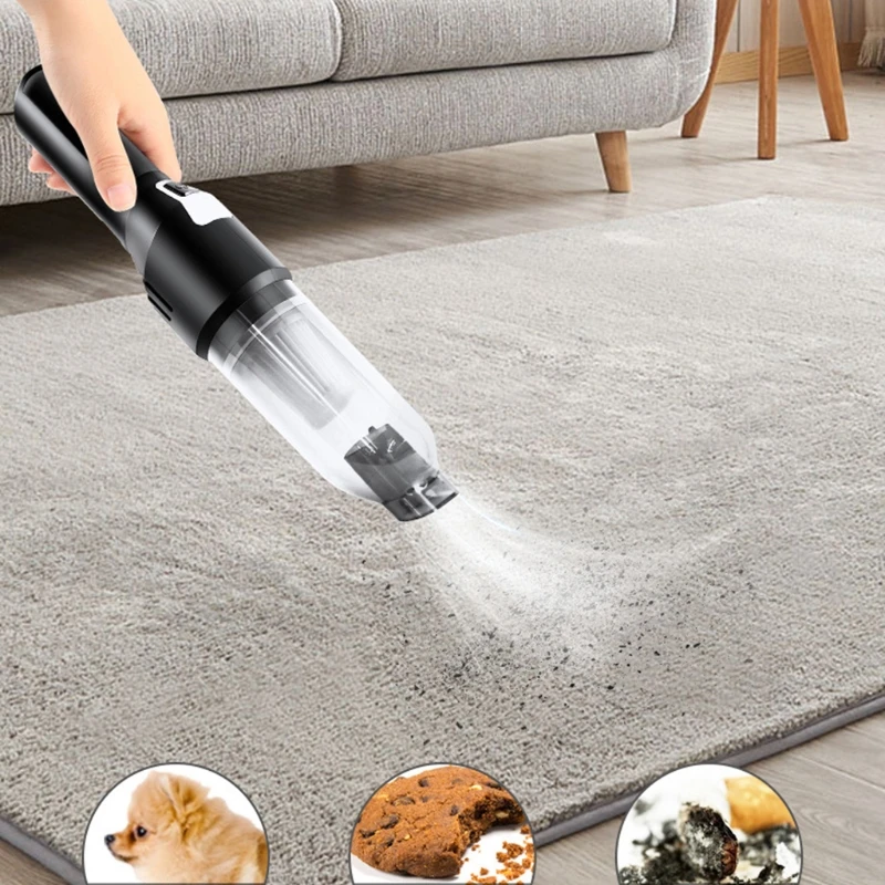 N0HF Cordless Handheld Vacuum Cleaner High-power Cleaner Lightweight Portable Cleaning Strong Cyclone Suction for Car Home